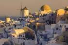 Santorini Windmills Sunrise, Greece Art Print